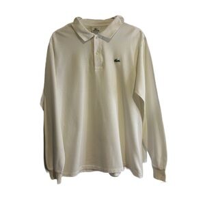Lacoste Men's White Long Sleeve Polo Golf Shirt Size 5